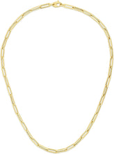 Load image into Gallery viewer, 14k Yellow Gold 4.2mm Hollow Paperclip Link Chain Necklace and Bracelet Set
