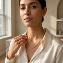 Load image into Gallery viewer, 14k Yellow Gold Sparkle Beaded Link Chain Necklace
