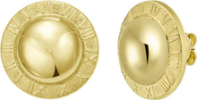 Load image into Gallery viewer, 14k Yellow Gold 17mm Roman Numeral Button Stud Earrings
