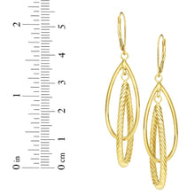 Load image into Gallery viewer, 14k Yellow Gold 55mm Polished &amp; Twist Dangle Earrings
