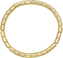 Load image into Gallery viewer, Italian 14k Yellow Gold 4.5mm Barrel Bead Stretch Slip-On Bracelet, 8 Inch
