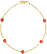 Load image into Gallery viewer, 14k Yellow Gold 4mm Round Birthstone Cable Bracelet or Anklet
