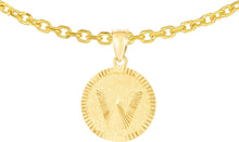 Load image into Gallery viewer, 10k Yellow Gold 0.63&quot; Personalized Medallion Alphabet Letter A - Z Initial Charm Pendant with optional Extendable Chain Necklace
