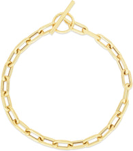 Load image into Gallery viewer, 14k Yellow Gold Toggle Lock 5mm Paperclip Link Bracelet, 7.5 Inch
