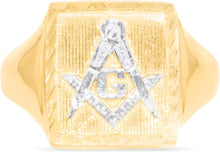 Load image into Gallery viewer, 10k Yellow Gold 14mm Square Free Mason Signet Men&#39;s Ring, Sizes 5 - 13
