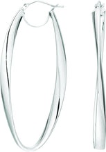 Load image into Gallery viewer, Italian 14k Yellow Gold or White Gold 43mm Twisted Oval Hinged Hoop Earrings
