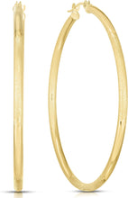 Load image into Gallery viewer, 14k Yellow Gold 2mm x 15mm, 25mm, 30mm or 45mm Diamond Cut &amp; Polished Hoop Earrings
