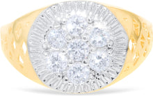Load image into Gallery viewer, 10k Yellow Gold 15.4mm Two-Tone Flower CZ Openwork Ring, Sizes 5-13
