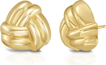 Load image into Gallery viewer, 14k Yellow Gold Double Knot Stud Earrings
