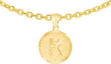 Load image into Gallery viewer, 10k Yellow Gold 0.63&quot; Personalized Medallion Alphabet Letter A - Z Initial Charm Pendant with optional Extendable Chain Necklace
