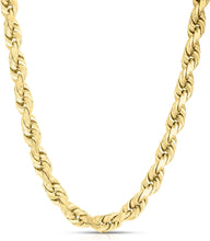 Load image into Gallery viewer, 10k Yellow Gold 12mm Solid Diamond Cut Rope Chain Necklace
