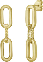 Load image into Gallery viewer, 14k Yellow Gold 31.2mm x 6.5mm Paperclip Textured Link Earrings
