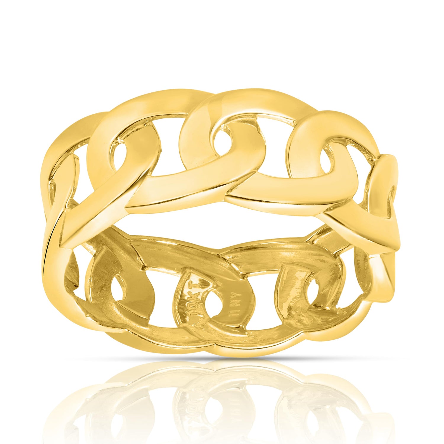 10k Yellow Gold Cuban Women's Ring
