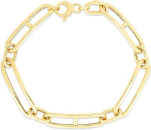 Load image into Gallery viewer, 14k Yellow Gold 7.4mm Fancy Elongated Marine Link Bracelet, 7.25 Inch
