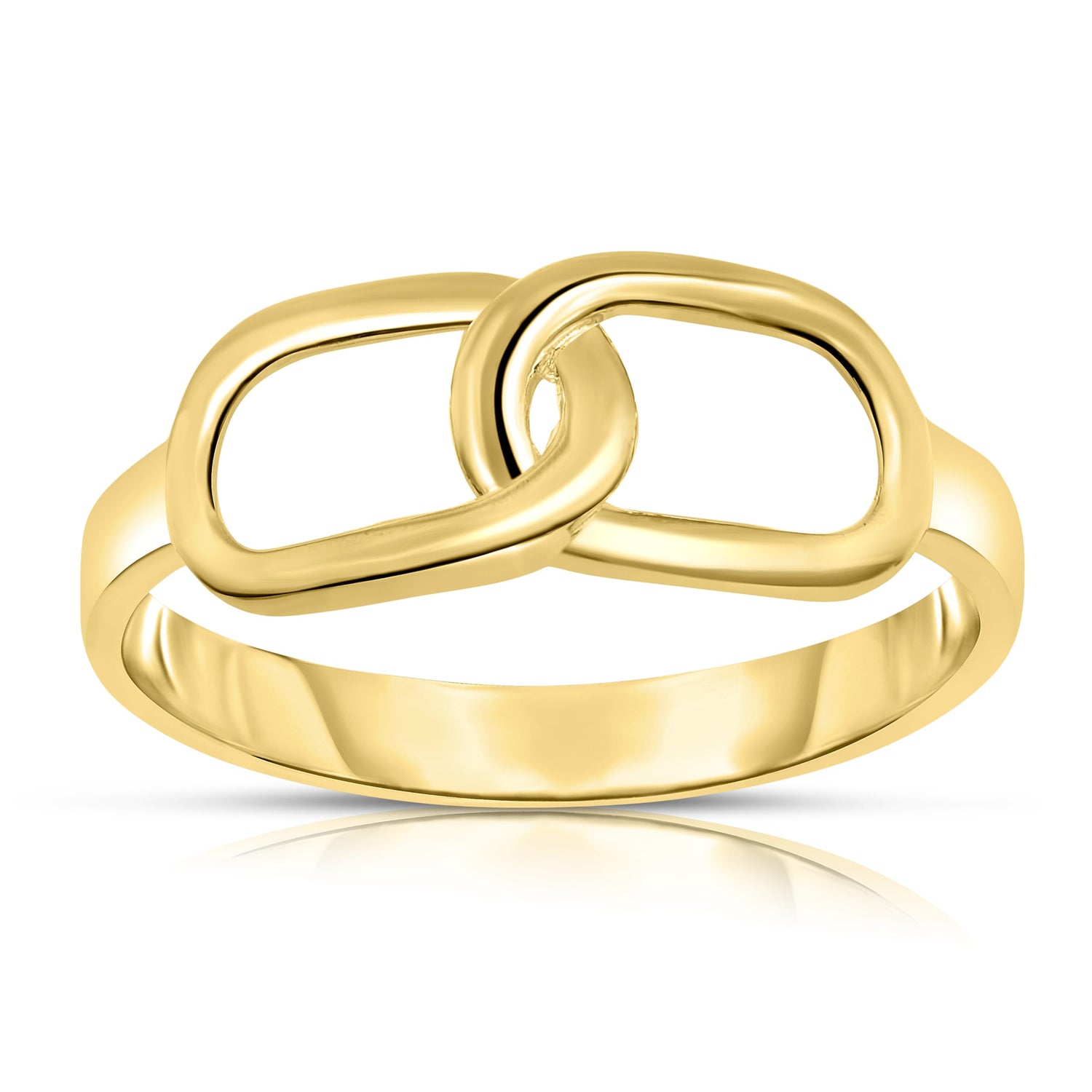 10k Yellow Gold Interlocked Link Women's Ring