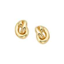Load image into Gallery viewer, 14k Yellow Gold 12.5mm Puffed Amore Love Knot Stud Earrings
