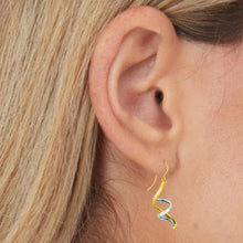 Load image into Gallery viewer, 14k Two-Tone Gold 25mm Swirl Drop Earrings
