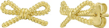 Load image into Gallery viewer, 14k Yellow Gold 7mm Rope Bow Earrings
