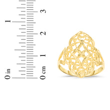 Load image into Gallery viewer, 10k Yellow Gold 21.1mm Edged Openwork Filigree Ring
