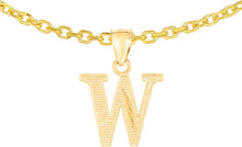 Load image into Gallery viewer, 10k Yellow Gold 0.45&quot; Personalized Lighting Alphabet Letter A - Z Initial Charm Pendant with optional Extendable Chain Necklace
