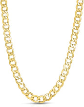 Load image into Gallery viewer, 10k Yellow Gold 8mm Hollow Cuban Curb Link Chain Necklace
