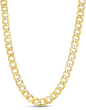 Load image into Gallery viewer, 10k Yellow Gold 9mm Hollow Cuban Curb Link Chain Necklace
