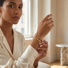 Load image into Gallery viewer, 14k Yellow Gold or White Gold or Rose Gold 3.4mm Slim Weaved Bangle Bracelet, 7.25 Inch
