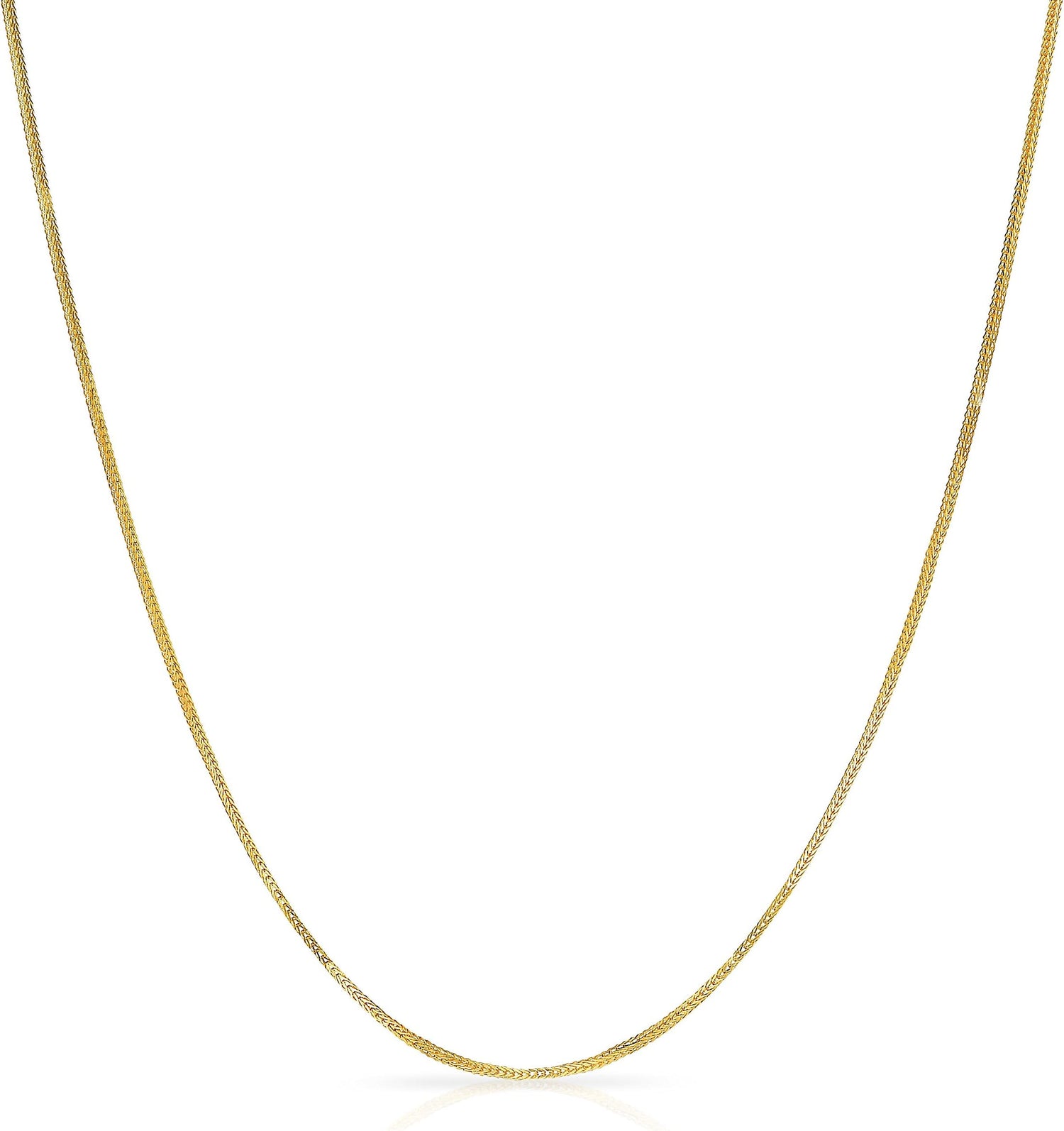 14k Yellow Gold or White Gold 1mm Foxtail Chain Necklace
