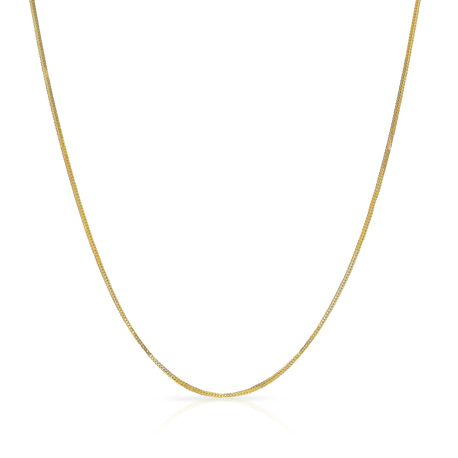 14k Yellow Gold or White Gold 0.9mm Foxtail Chain Necklace