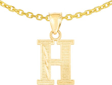 Load image into Gallery viewer, 10k Yellow Gold 0.45&quot; Personalized Lighting Alphabet Letter A - Z Initial Charm Pendant with optional Extendable Chain Necklace
