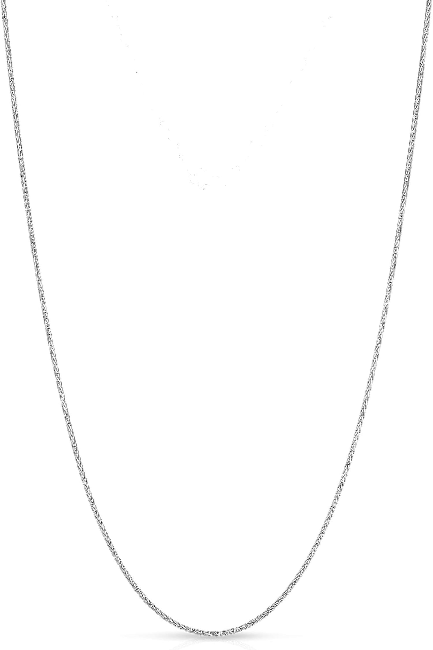 10k White Gold Wheat Chain Necklace