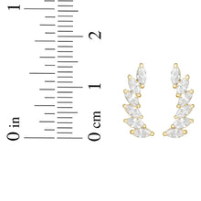 Load image into Gallery viewer, 14k Yellow Gold 14.9mm Marquise CZ Ear Climber Earrings
