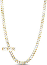 Load image into Gallery viewer, 14k Yellow Gold 6.5mmTwo-Tone with White Pave Squared Lite Miami Cuban Chain Necklace
