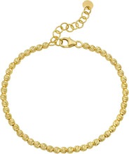 Load image into Gallery viewer, 14k Yellow Gold 2.2mm, 3mm or 4mm Diamond Cut Bead Link Bracelet, Adjustable 6.25" - 7.5 Inch
