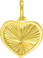 Load image into Gallery viewer, Italian 14k Yellow Gold 14mm Radiant Heart Charm Pendant with Optional Necklace,  16-17-18 Inch
