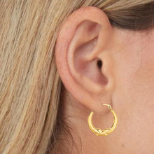 Load image into Gallery viewer, 10k Yellow Gold 19mm Polished X Hoop Earrings
