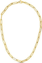 Load image into Gallery viewer, 14k Yellow Gold 6mm Hollow Paperclip Link Chain Necklace and Bracelet Set
