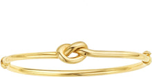 Load image into Gallery viewer, Italian 14k Yellow Gold 9.5mm Puffed Wire Love Knot Bangle Bracelet, 7 Inch
