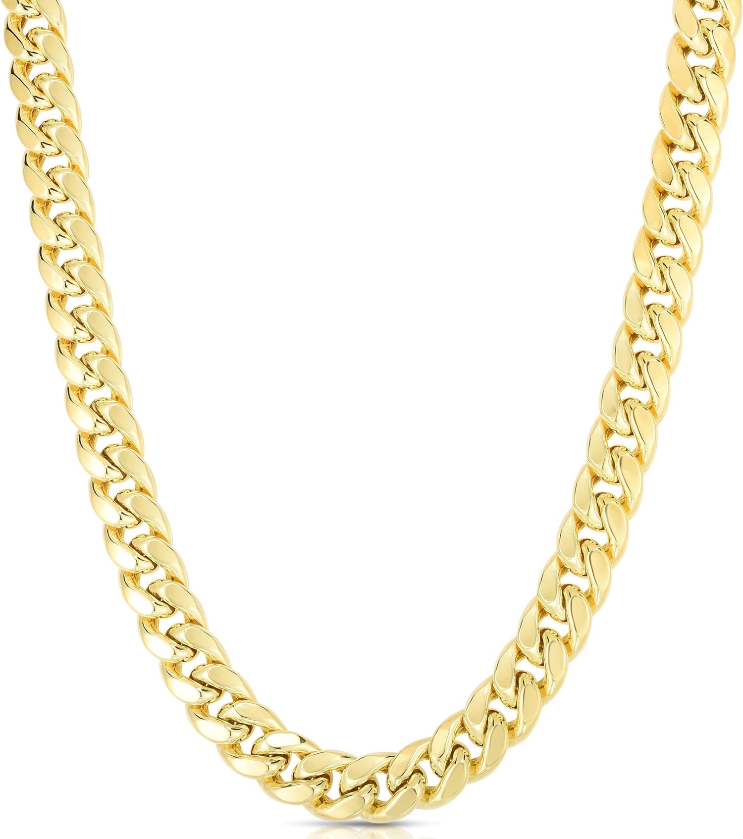 10k Yellow Gold 7mm Semi-Solid Miami Cuban Necklace