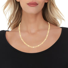 Load image into Gallery viewer, 10k Yellow Gold 5mm Lite Figaro Bar Chain Necklace
