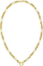Load image into Gallery viewer, Italian 14k Yellow Gold 6.3mm Figaro Charm Link Chain Necklace, 18 Inch
