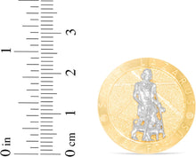 Load image into Gallery viewer, 10k Yellow Gold 24mm St. Lazarus Pray For Us Catholic Saint Religious Medallion Men&#39;s Ring, Sizes 5 - 13
