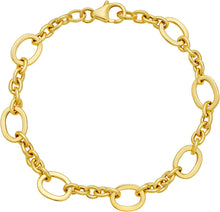 Load image into Gallery viewer, 14k Yellow Gold 7.5mm Large &amp; 3.8mm Small Oval Link Bracelet, 7.25 Inch
