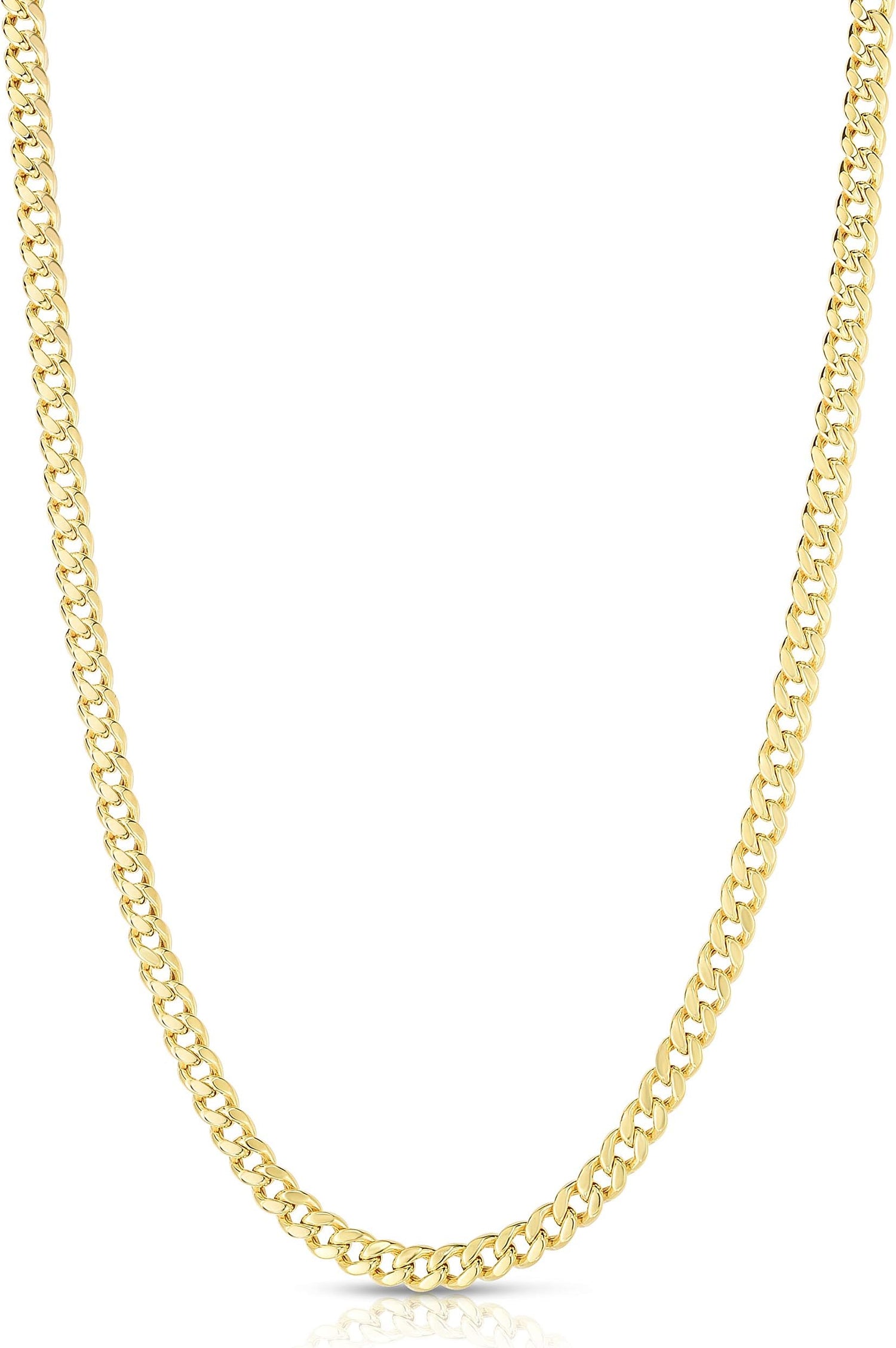 10k Yellow Gold 2.5mm Solid Miami Cuban Necklace