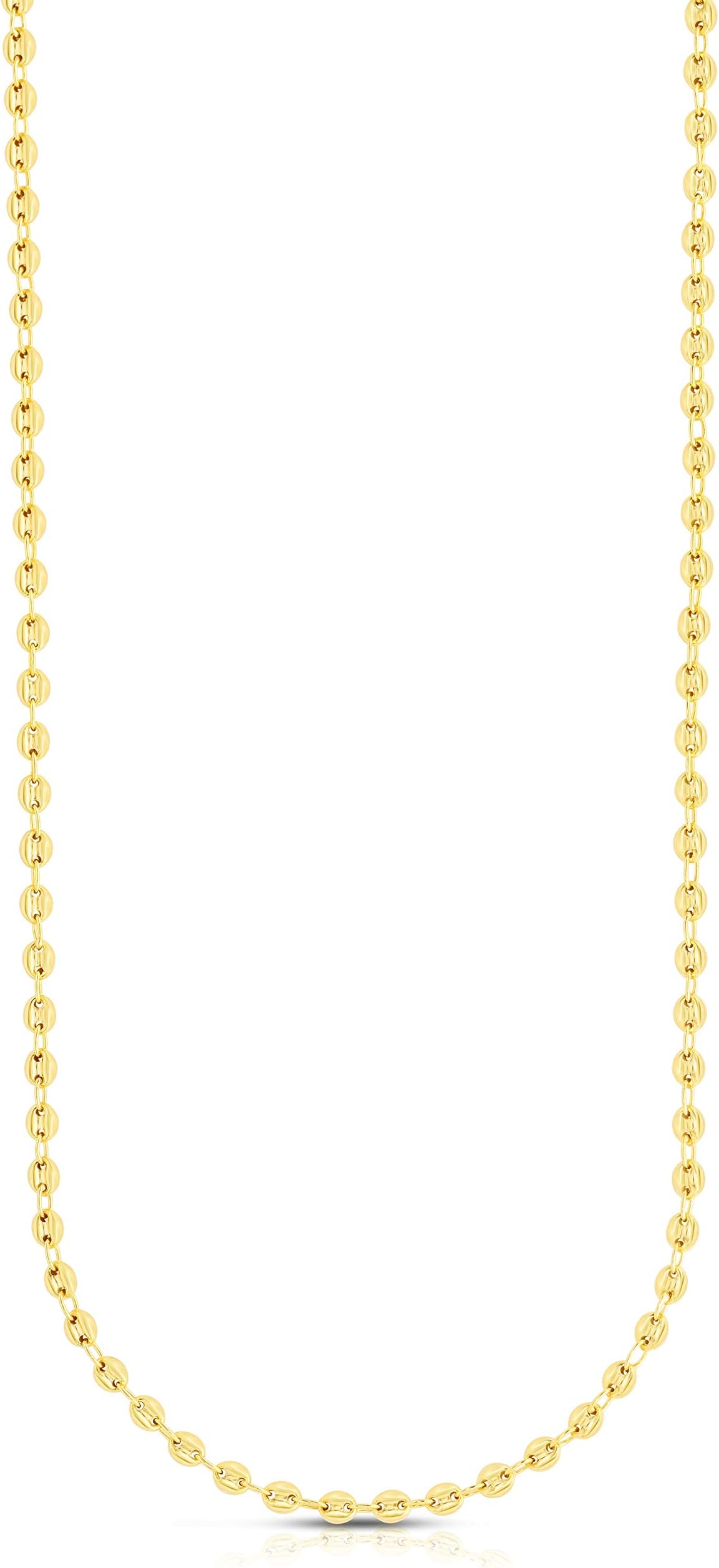 10k Yellow Gold 4.7mm Puff Mariner Necklace