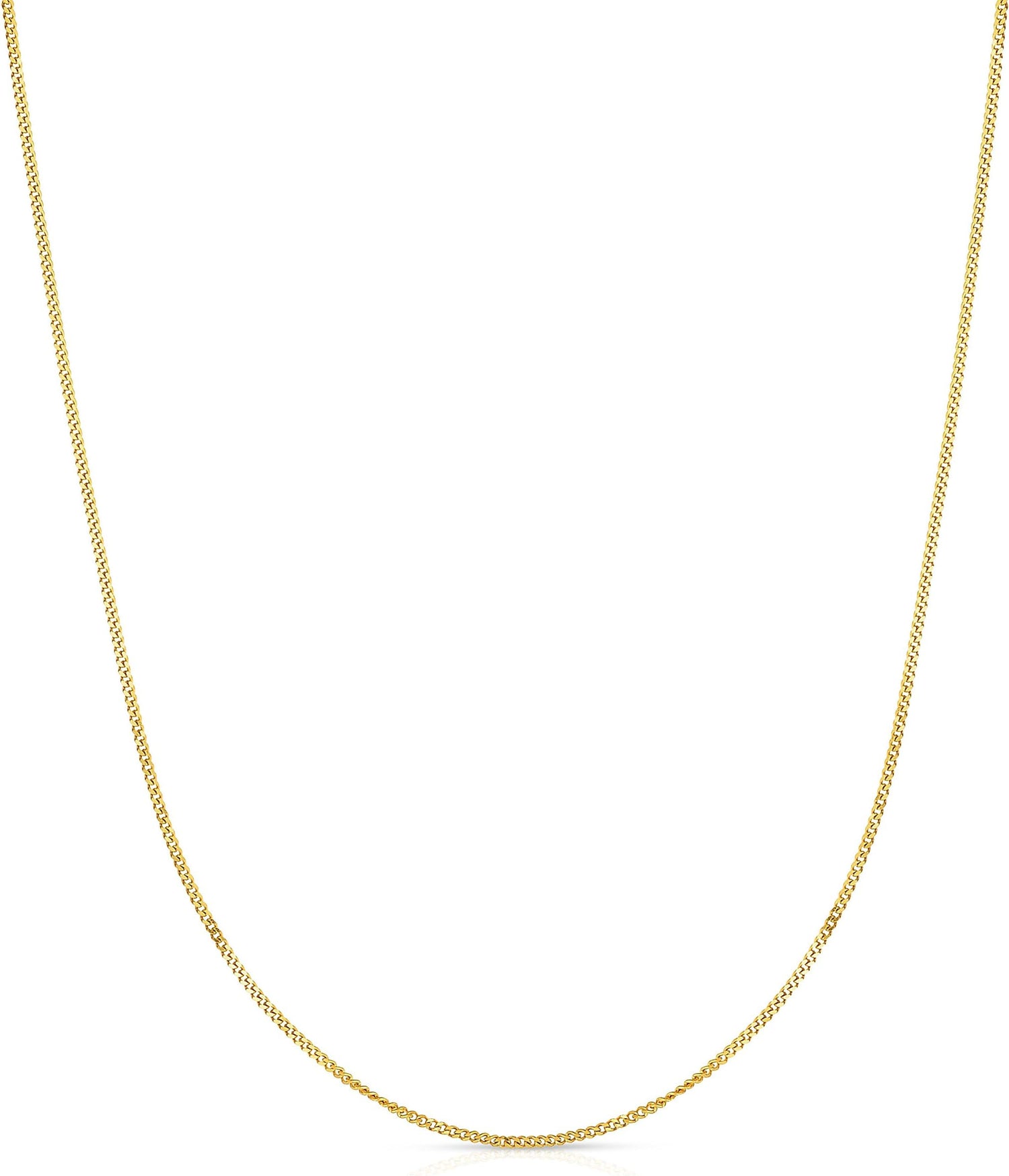 14k Yellow Gold 2.2mm Solid Curb Chain Chain Necklace