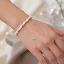 Load image into Gallery viewer, 14k Yellow Gold 6mm or 6.5mm Cultured Pearl Link Bracelet, 7 Inch
