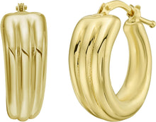 Load image into Gallery viewer, 14k Yellow Gold 20mm Triple Row Graduated Hoop Earrings
