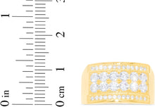 Load image into Gallery viewer, 10k Yellow Gold 12.3mm Double-Row Pave CZ Rectangle Signet Ring, Sizes 4-13
