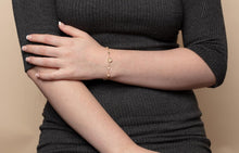 Load image into Gallery viewer, 14k Yellow Gold 10mm Pebble Bead Link Bracelet or Anklet, Adjustable 7" - 10 Inch
